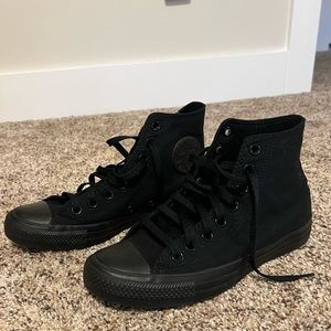 All black converse chuck Taylor high top sneakers